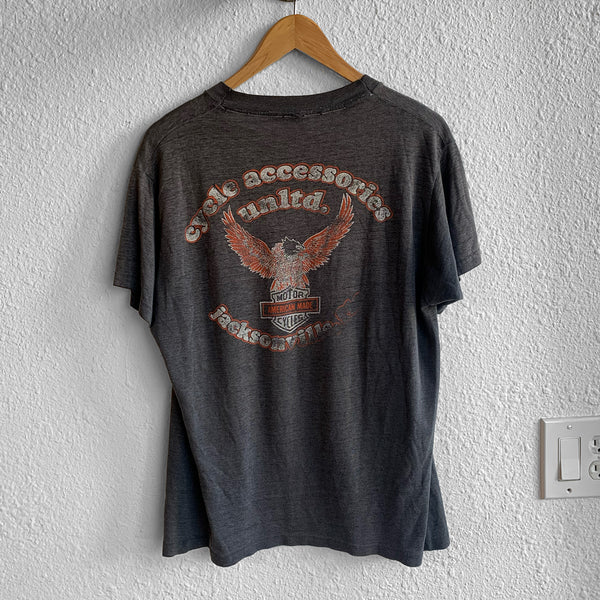 1980s Vintage 3D Emblem Harley Davidson Eagle Tee - Grail
