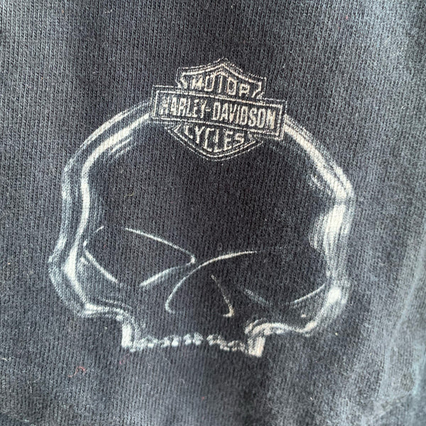 2000's Harley Davidson Long Sleeve Henley Worth North Kansas City MO Flame Logo Shirt XL - #003