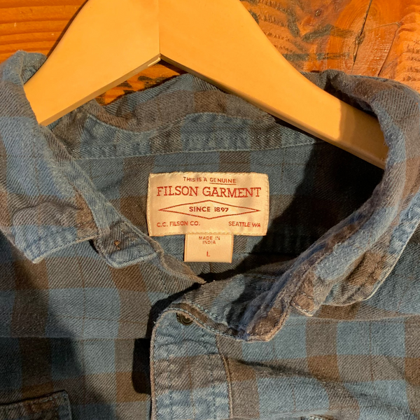 VTG Blue Black Plaid Filson Button Up - L