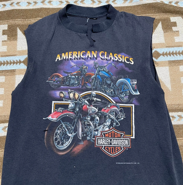 1992 Vintage 3D Emblem Harley Davidson American Classics Tee - Sleeveless