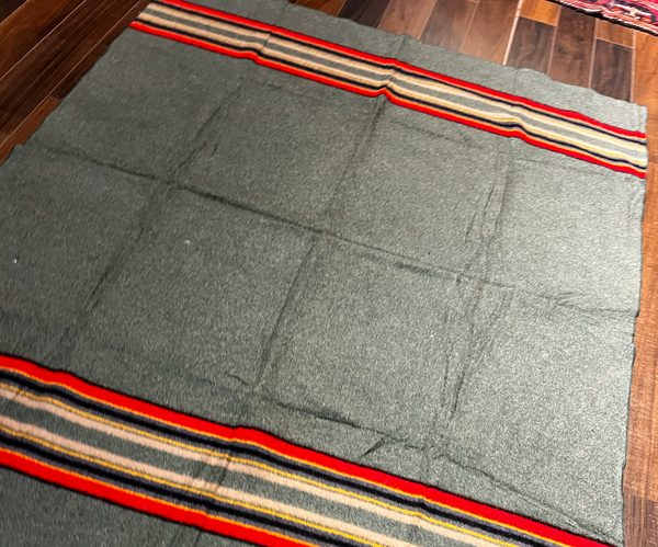 Vintage Pendleton Wool Camp Blanket — Forest Green