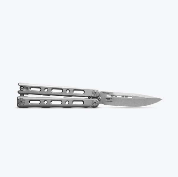 Laro - Balisong - Gray Titanium | Drop-point