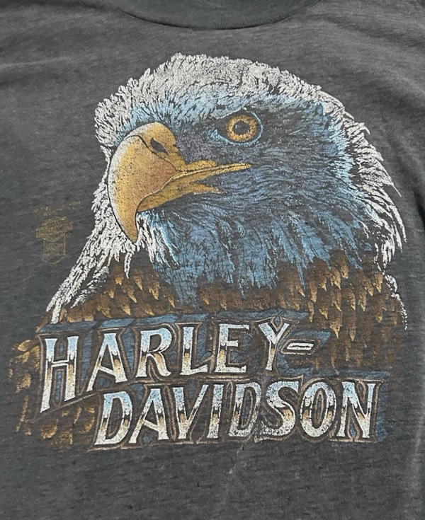 1980s Vintage 3D Emblem Harley Davidson Eagle Tee