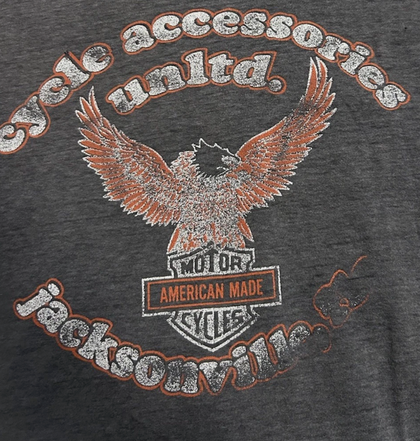 1980s Vintage 3D Emblem Harley Davidson Eagle Tee