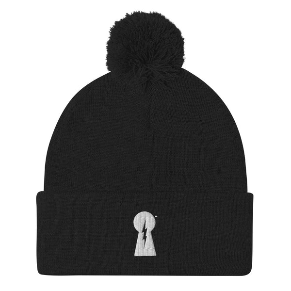 Keyhole Pom-Pom Beanie