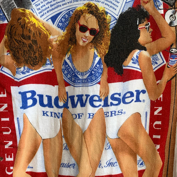 VTG 1990 Budweiser Swimsuit Girls T-Shirt - Grail #039