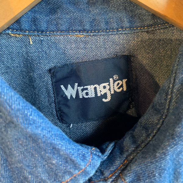 VTG 80s Wrangler Blue Denim with Pearl Snap #049