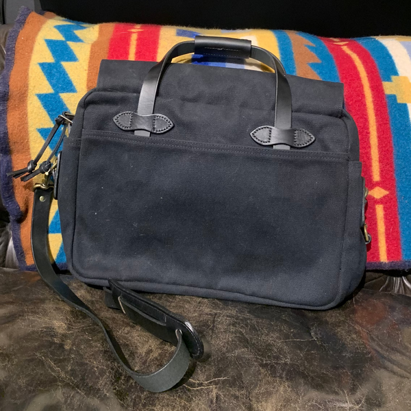 Filson 257 Rugged Twill Large Briefcase - Black - Talon Era - Made In USA