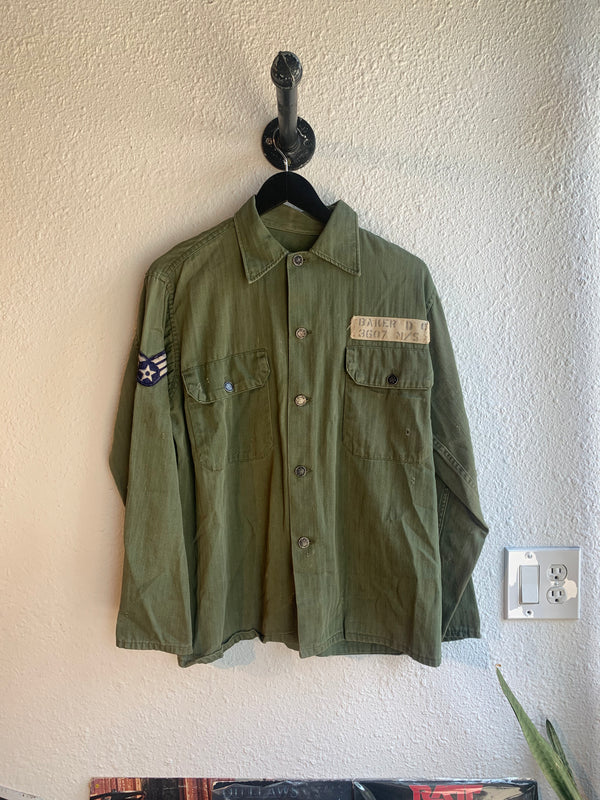 VTG 1940's/50's HBT M-43 Military Jacket - Herringbone Green #085
