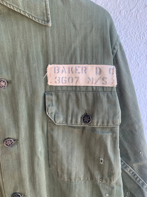 VTG 1940's/50's HBT M-43 Military Jacket - Herringbone Green #085