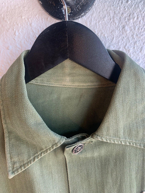 VTG 1940's/50's HBT M-43 Military Jacket - Herringbone Green #085