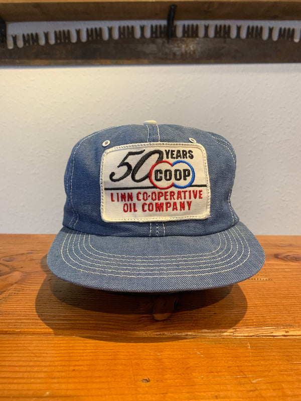 VTG 80's Denim 50 Yr Co-op Oil Company Hat #090
