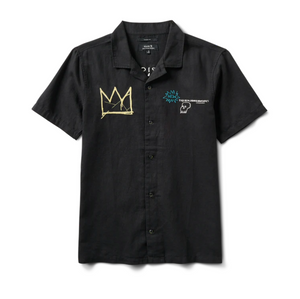 Gonzo Camp Collar Shirt - Basquiat / Black