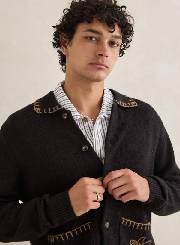 Whip Stitch Button Up Knit