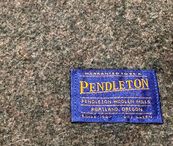 Vintage Pendleton Wool Camp Blanket — Forest Green