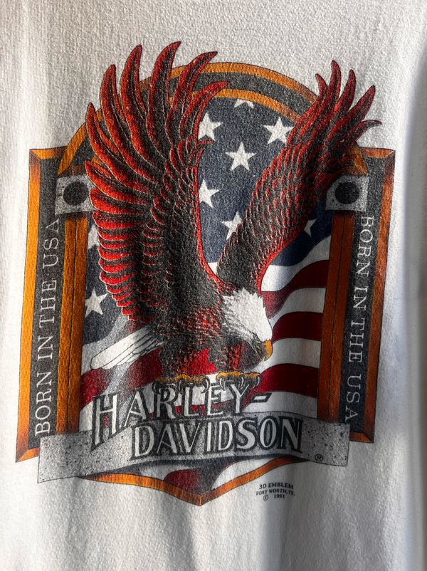 VTG 1991 Harley-Davidson 3D Emblem “Born in the USA” Long Sleeve