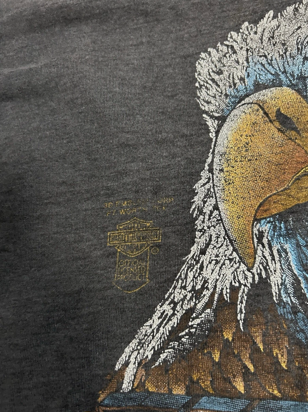 1980s Vintage 3D Emblem Harley Davidson Eagle Tee