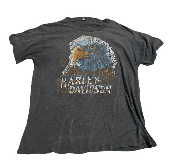 1980s Vintage 3D Emblem Harley Davidson Eagle Tee