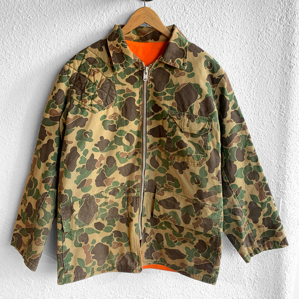 Vtg Sears 1970's Duck Reversible Hunting Jacket Camo USA Field Tested - XL