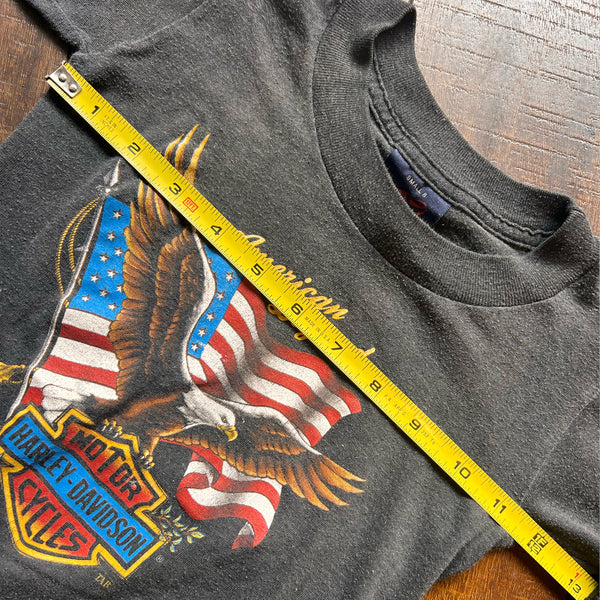 VTG 3D Emblem 1986 American Legend Harley Davidson Eagle American Flag Rare - Kids - #002