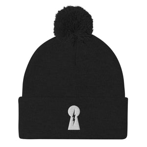 Keyhole Pom-Pom Beanie